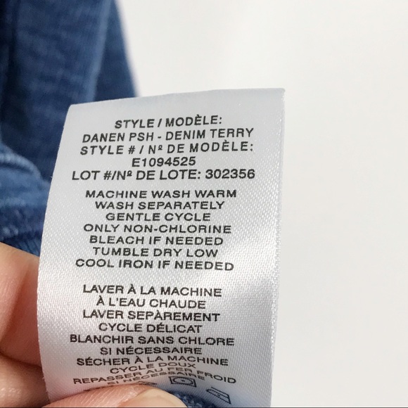 Theory Danen Psh Hoodie Sweatshirt Denim Terry M - Picture 9 of 9